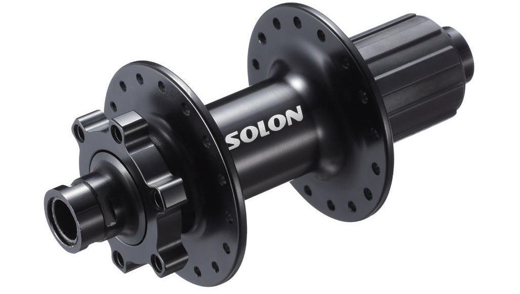 Втулка задняя Solon DH909TR 32H DISC M12*142mm,ось12мм,черная,крепл.IS6,2промподш,под кассету 9\10