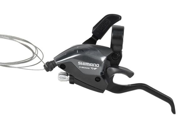 Шифтер/ручка тормоза SHIMANO ST-EF51-AL2A,левая,3-пер.,трос 1750мм, для V-brake,черная