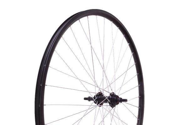 Колесо 29"MTB, заднее, под трещотку, двойной обод Qijian DA18 29"*36H, втулка FR-09R DISC 36H, под резьбовой ротор, черный